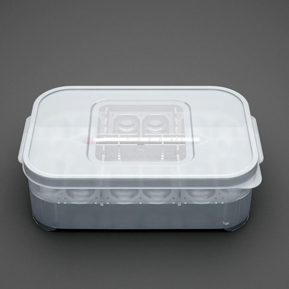 Reptile Dedicated Incubator 12 Grids Egg Hatcher Box with Thermometer Transparent Amphibians Hatching Tray