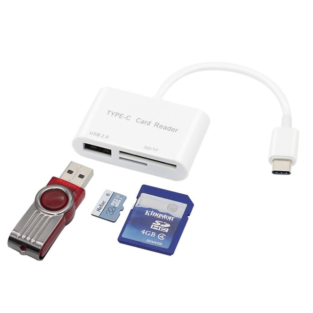 USB TYP C Kartenleser mit OTG funktion für SD/ Micro SD/ USB flash driver/Tastatur/maus mit zu USB C aktiviert telefon Tablet