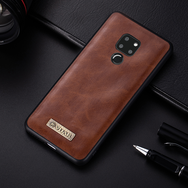 VIJIAR para Huawei Nova 5i 5Z Pro Mate 30 Lite funda de cuero de silicona TPU para Huawei Mate 20 20X 5G Pro funda: EVA / Castaño
