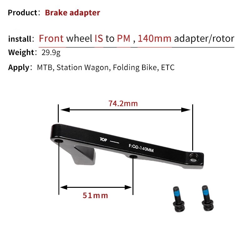 NUTT – adaptateur de frein à disque 140/160/180/203mm, pour montage sur Rotor PM, vis de conversion avant/arrière en alliage pour vtt et vélo: Front 140mm B pillr