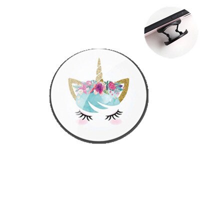 lovely unicorn Painted Foldable Phone Stand Holders For Smartphones and Tablets Mobile Phone Universal Finger Ring Holder: 3