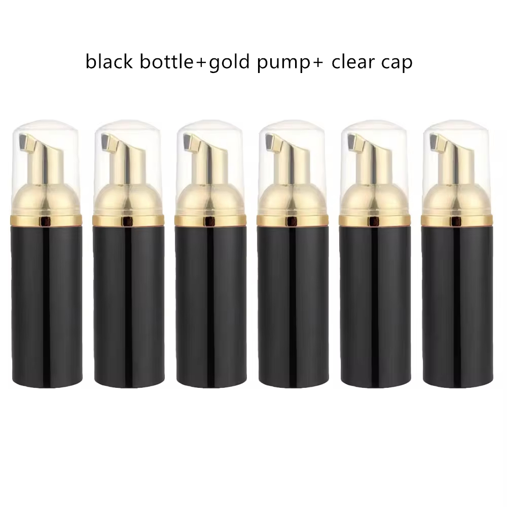 6 Teile/los 2 unzen/60 ml Kunststoff Schaum Pumpe Flasche Leere Gesicht Wimpern Kosmetische Flasche Reiniger Seife Spender für reinigung Schaum Flasche: Dunkelgrau