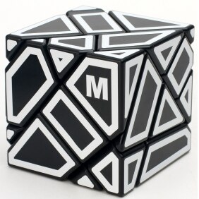 [Picube]3x3x3 Magic Cube Mirror Surface Twist Speed Puzzle Cubo Magico Children Learning Educational Toy Strange Shape Ghost: Black white 1