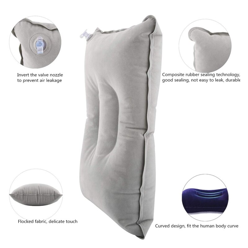 1Pcs Outdoor Opblaasbaar Kussen Draagbare Kussen Ultralight Air Kussen Pvc Nylon Slaap Slaapkamer Reizen Wandelen Strand Kamp Gears