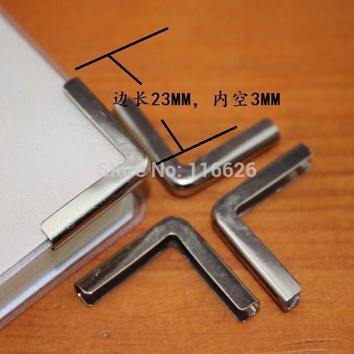 L shape silver color book corner metal protector simple 2.3cm 50pcs