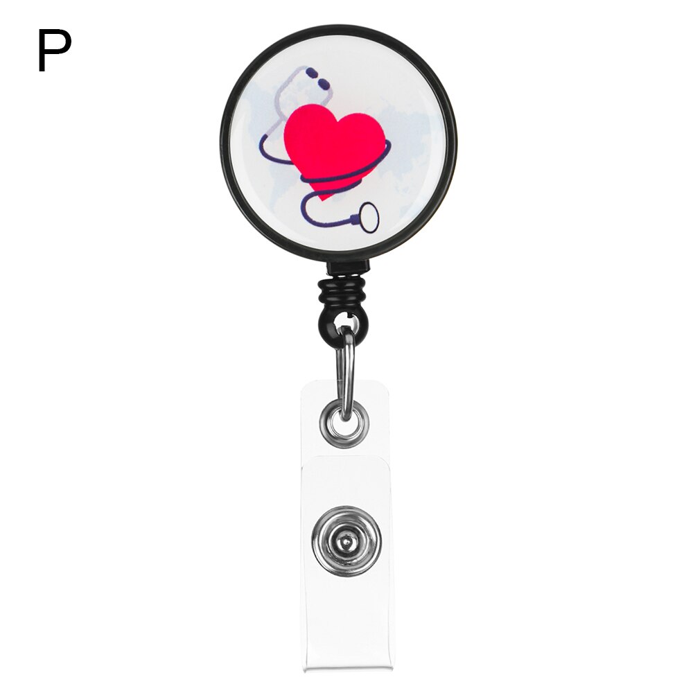 1Pcs Intrekbare Verpleegkundige Badge Houder Grappige Reel Werk Tag Met Alligator Clip Naam Card Plaat Id Card Houders kantoorbenodigdheden: P