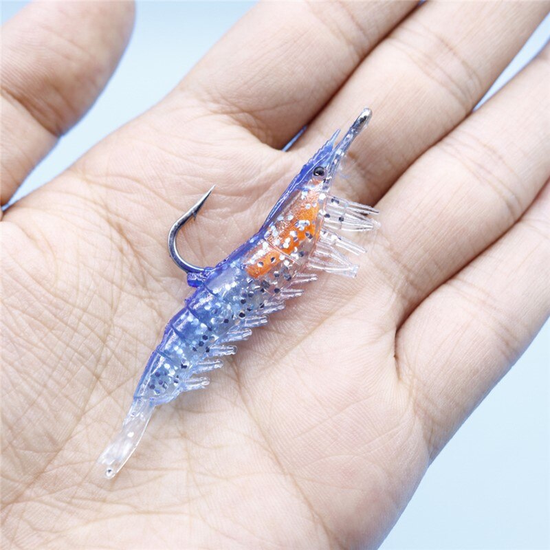 1/3 pçs 3g-60mm 4 cores luminoso camarão lula noite pesca lula jigs isca baixo suave peixe equipamento equipamento equipamento acessórios
