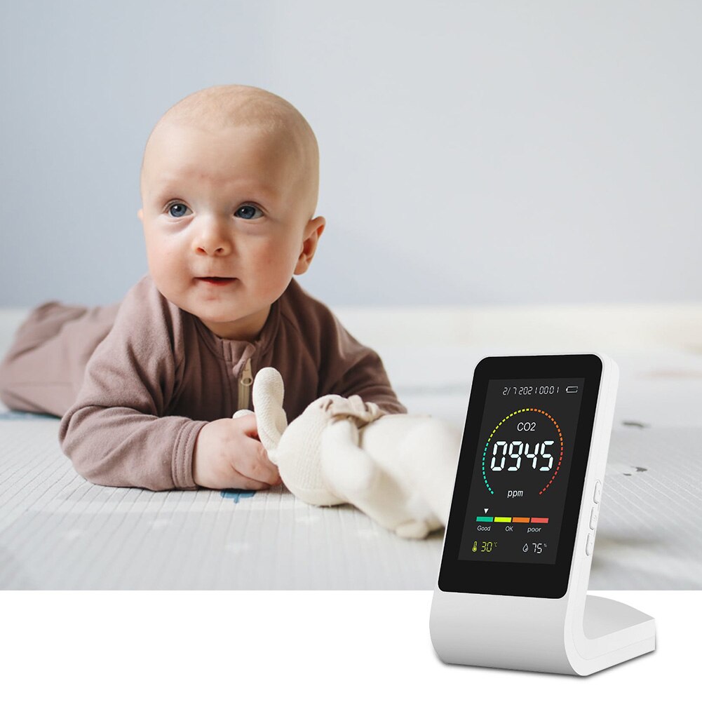 3-in-1 Intelligent Carbon Dioxide Detector Lightweight Measuring Tool Indoor Air Monitor Thermometer Hygrometer