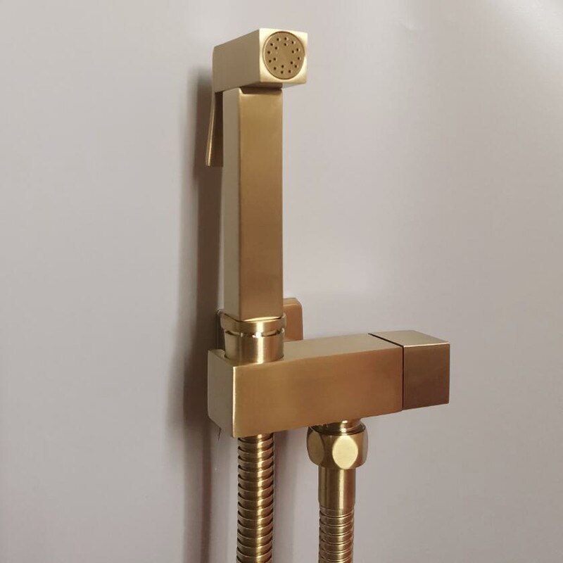 Bidet Armaturen Gebürstet Gold Zauberstab Kaltem Wasser Wc Ecke Ventil Handheld Hygienische Dusche Kopf Waschen Auto Haustier Spritzgerät Airbrush Wasserhähne: einstellen b