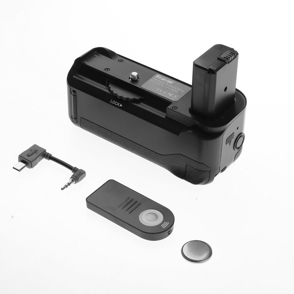 JINTU – support de poignée de batterie électrique vertical + kit de télécommande IR pour caméra Sony A6300 avec obturateur vertical 2 étapes et bouton de déverrouillage