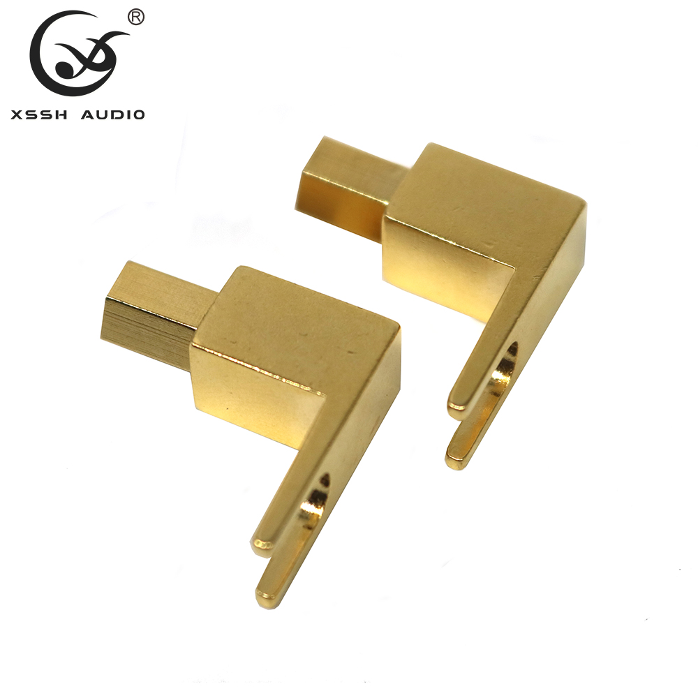 Banana Connector Right-angled 90 Degree Spade XSSH 4~16pcs HIFI Audio Home Theater 5mm Speaker Wire U Y Jack Plug Fork Terminal