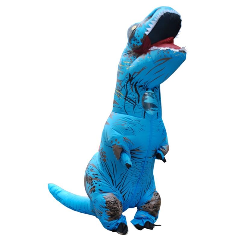 Inflatable Dinosaur Cosplay Costume Child Adults Halloween Blowup Outfit: Children / Blue