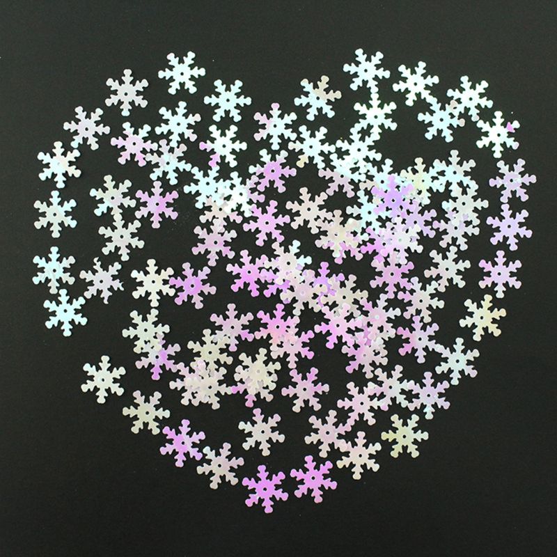 100 stuks iriserende kerst sneeuwvlok confetti pailletten kaart scrapbooking