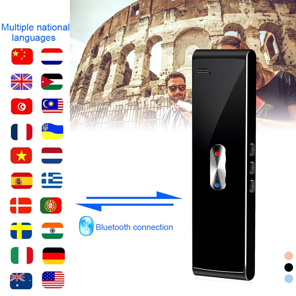 Bluetooth Smart Voice Speech Translator Two-Way Real Time 40+ Multi-Language Translation For Learning Travel Business Meeting