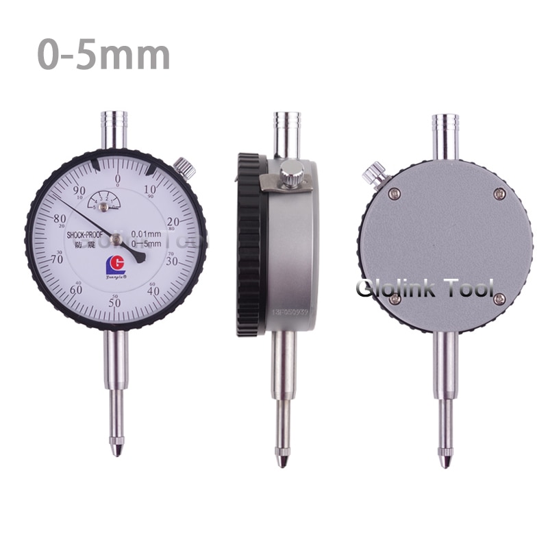 GUANGLU Dial Indicator 0-3mm 0-5mm 0-10/0.01mm Shock-Proof Dial Test Gauge with Lug Back Precision Micrometer Measuring Tool