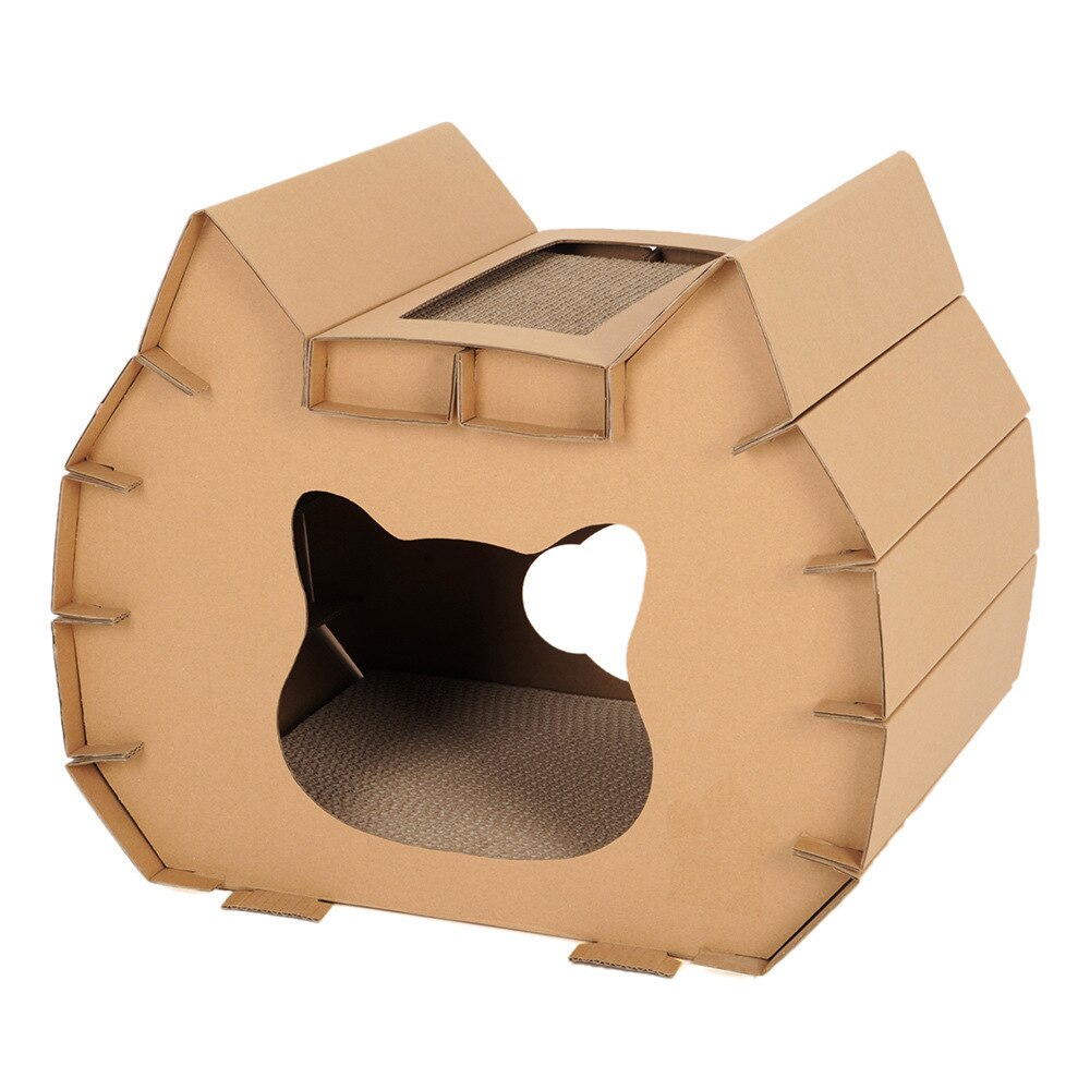 Cat litter corrugated paper cat head style cat scratcher cat claw sharpener cat house cat house cat claw sharpener toy: Default Title