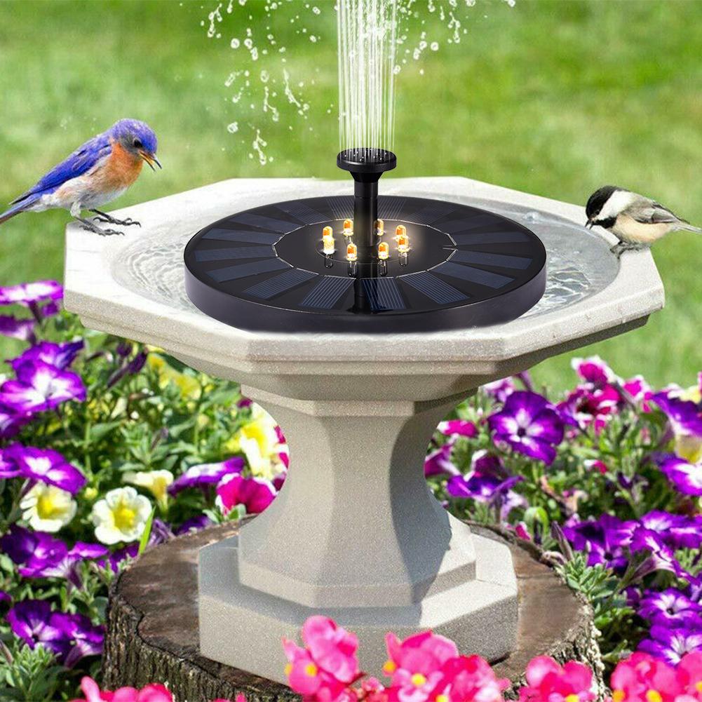 Solar Fountain Pump With Led Light Pool Pond Floating Water Fountain Garden Bird Bath Landscape Decor Fountain 10v
