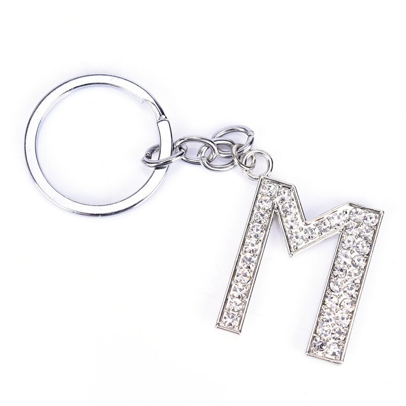 Crystal Rhinestone Alfabet Sleutelhanger Beginletter Sleutelhanger Keten Unisex Sleutelhanger Letters: M