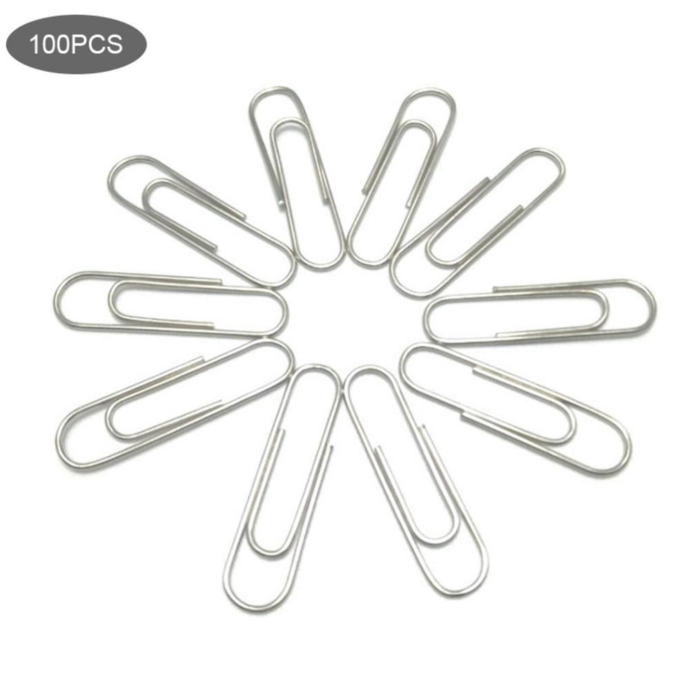 Lot de 100 trombones colorés pour notes classées, pour enfants, étudiants, papeterie scolaire, fournitures de bureau: Argent