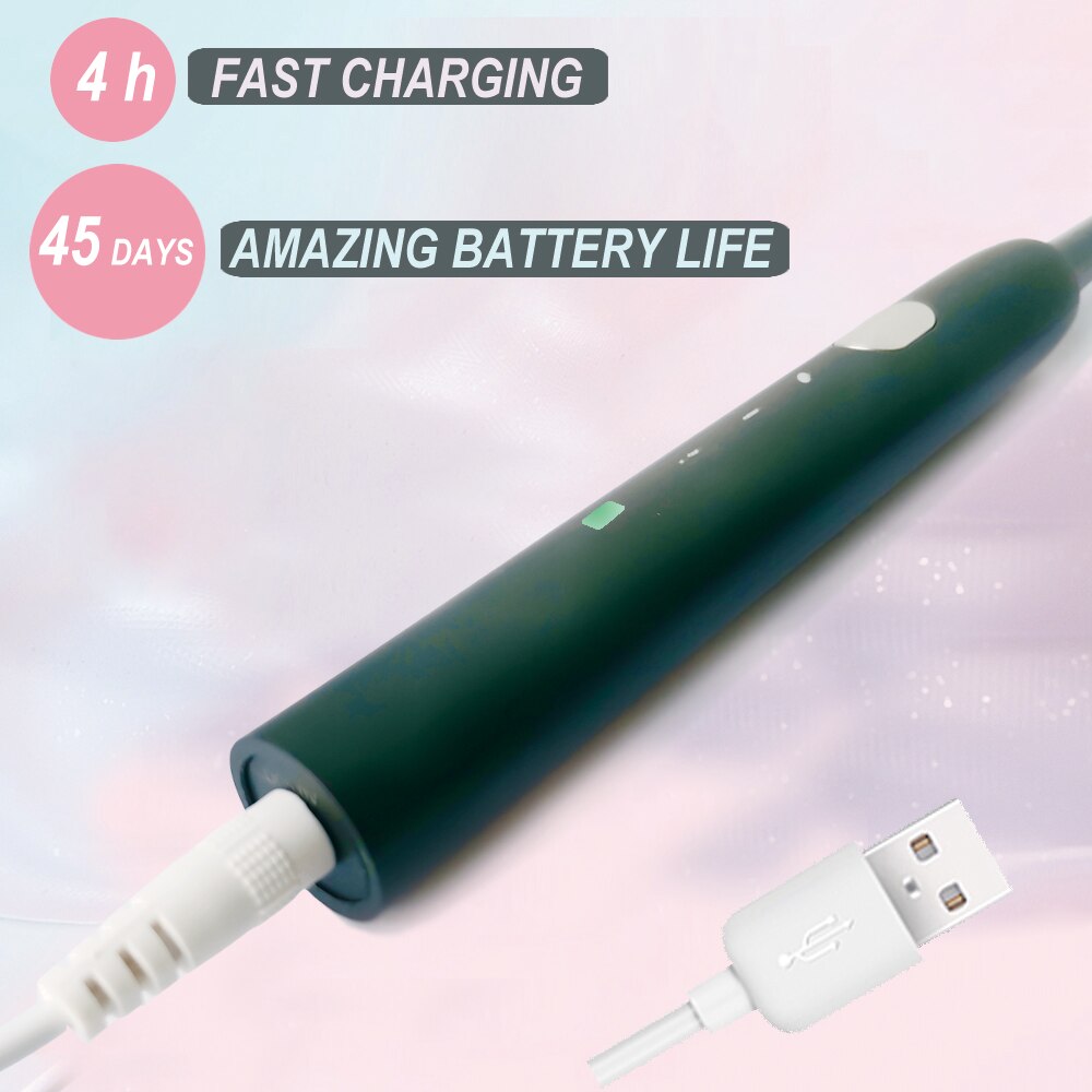 Sonic sähköhammasharja usb ladattava kannettava hammasharja hampaiden puhtaaseen elektroniseen hammasharjaan matkoille ja kotikäyttöön