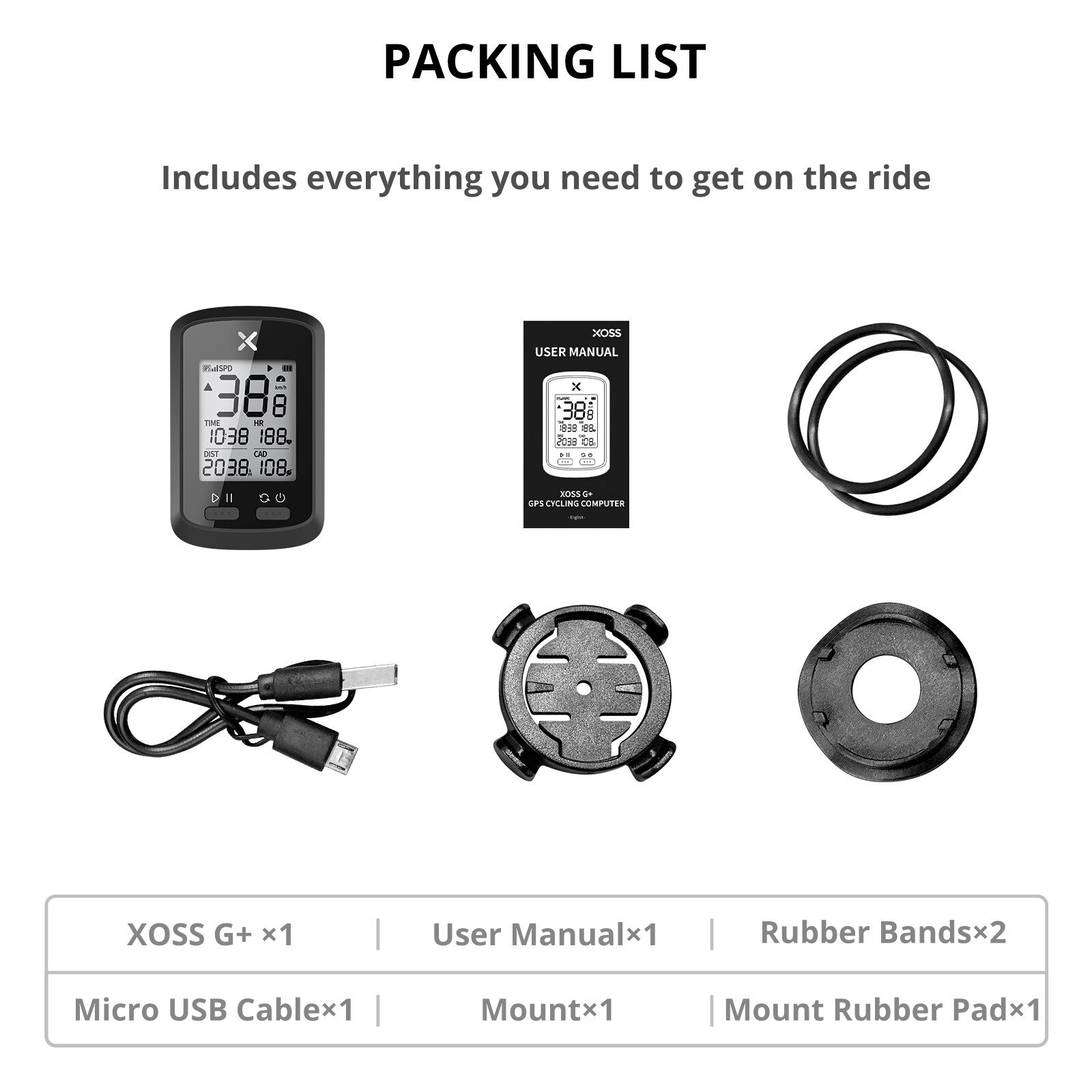 XOSS G/G+ GPS-Fahrradcomputer, kabelloser Fahrrad-Tachometer, Rennrad, MTB, wasserdicht, Bluetooth, ANT+, Trittfrequenzgeschwindigkeit, Fahrradcomputer