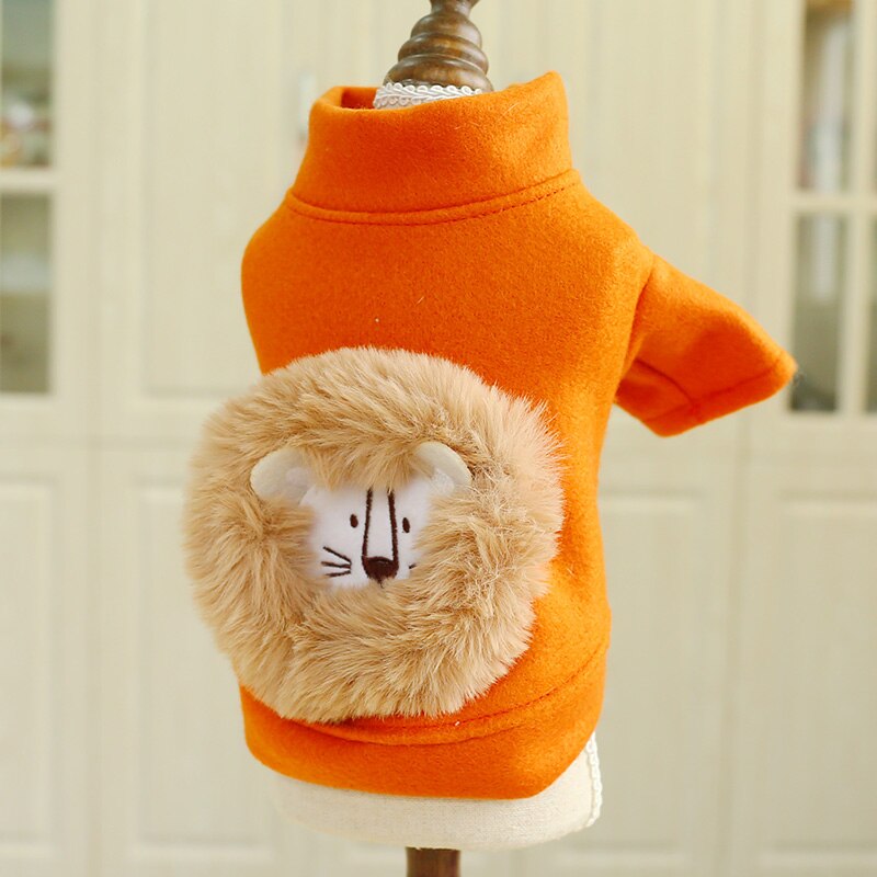 PETCIECLE Huisdier Jurk Teddy Pommeren Bichon Hond Comfortabele Herfst en Winter Herfst Honden Pluche Leeuw Kleding: M