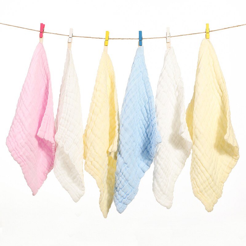 30*30cm babyhåndkle bomull firkantet musselin babyhåndklær baby neworn lommetørkle badehåndkle vanlig farge 6 etterslep mykt håndkle