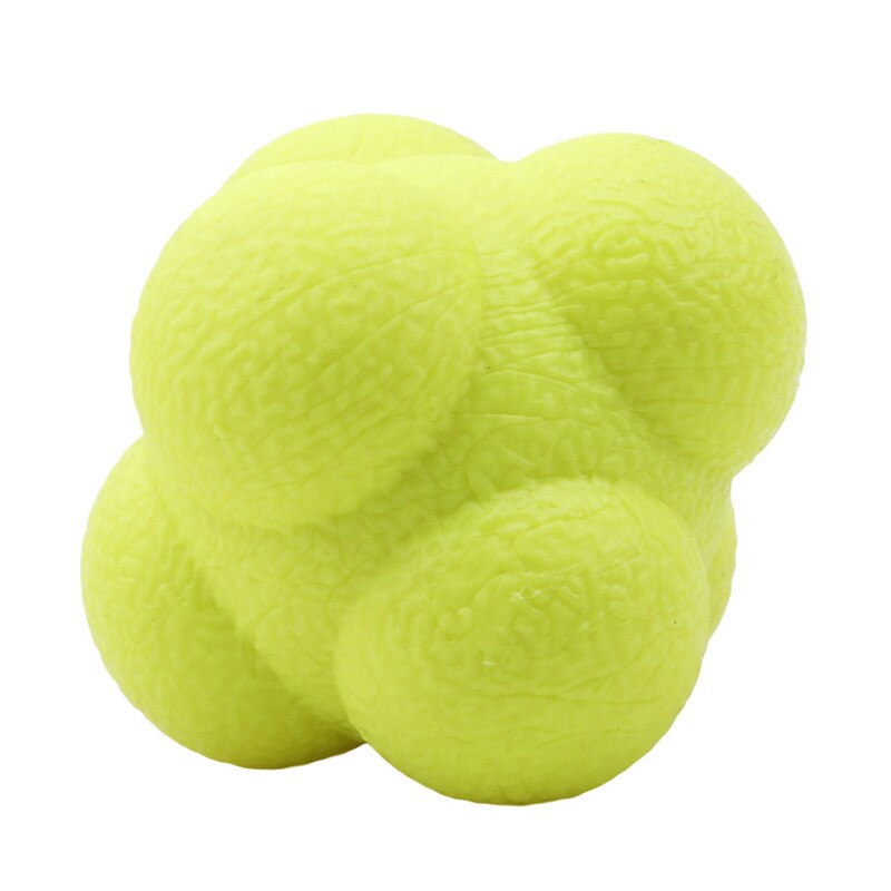 Sports Gym Fitness Hexagonal Bouncing Ball Outdoor Sports Toy Fun Fast Speed Reaction Ball Hexagon Fitness Training Balls: Yellow