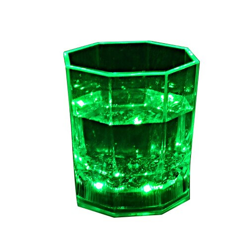 Ledet lysende vinglass vanninduksjon fargeskiftende kopp 4 farger blinkende stein whiskyglass plastkopp magisk kopp: Grønn