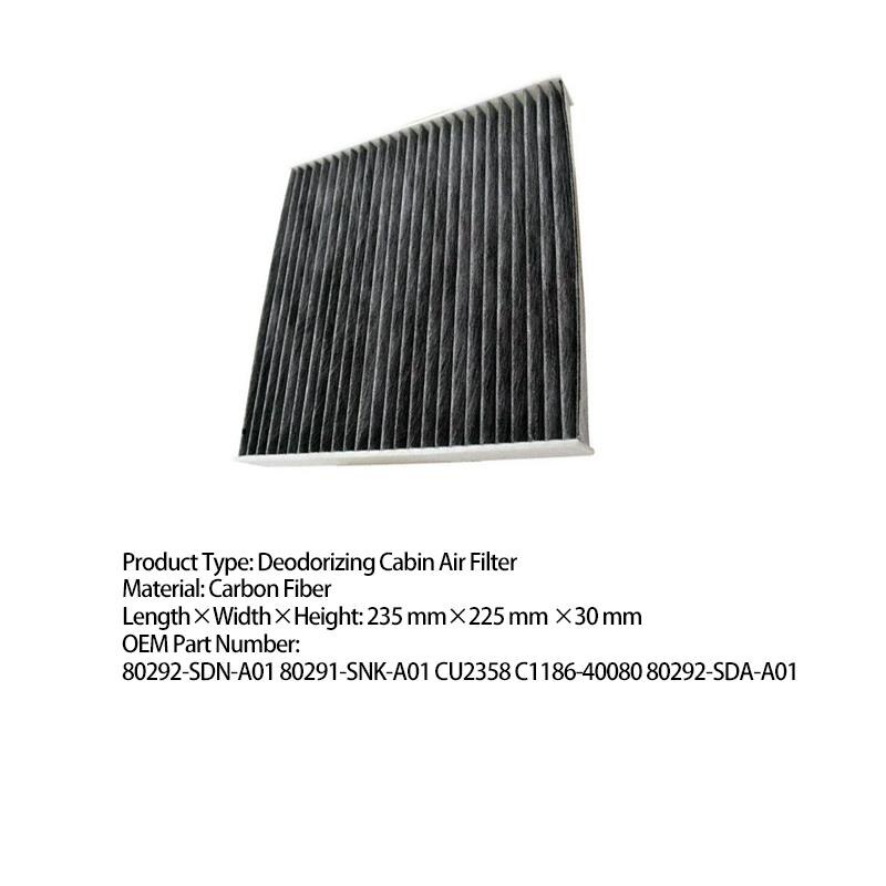 Car Pollen Cabin Filter With Activated Carbon Carbon Fiber Efficient Filtering