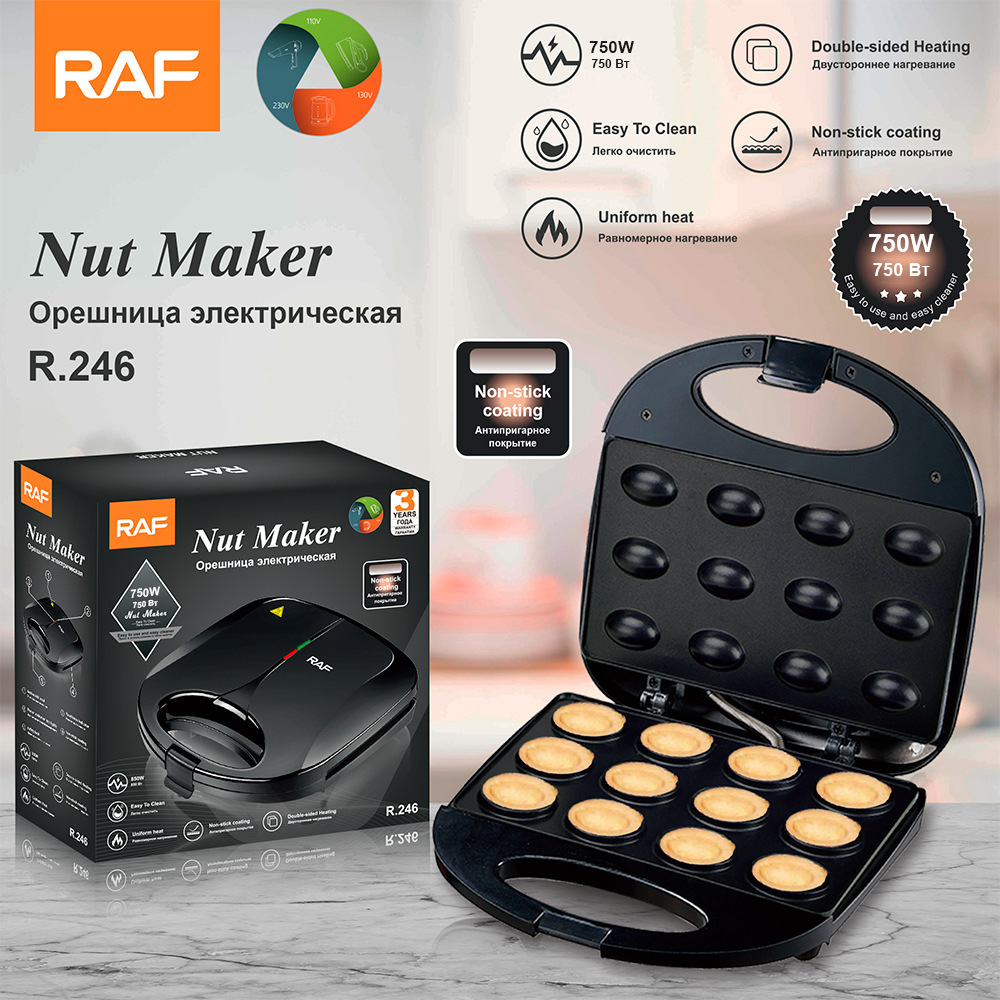 Walnuss Keks Hersteller 12 Löcher bilden automatische Nüsse Hersteller elektrische Walnuss Kuchen Hersteller Antihaft Eisen Toaster Backen Frühstücks bilden: uns