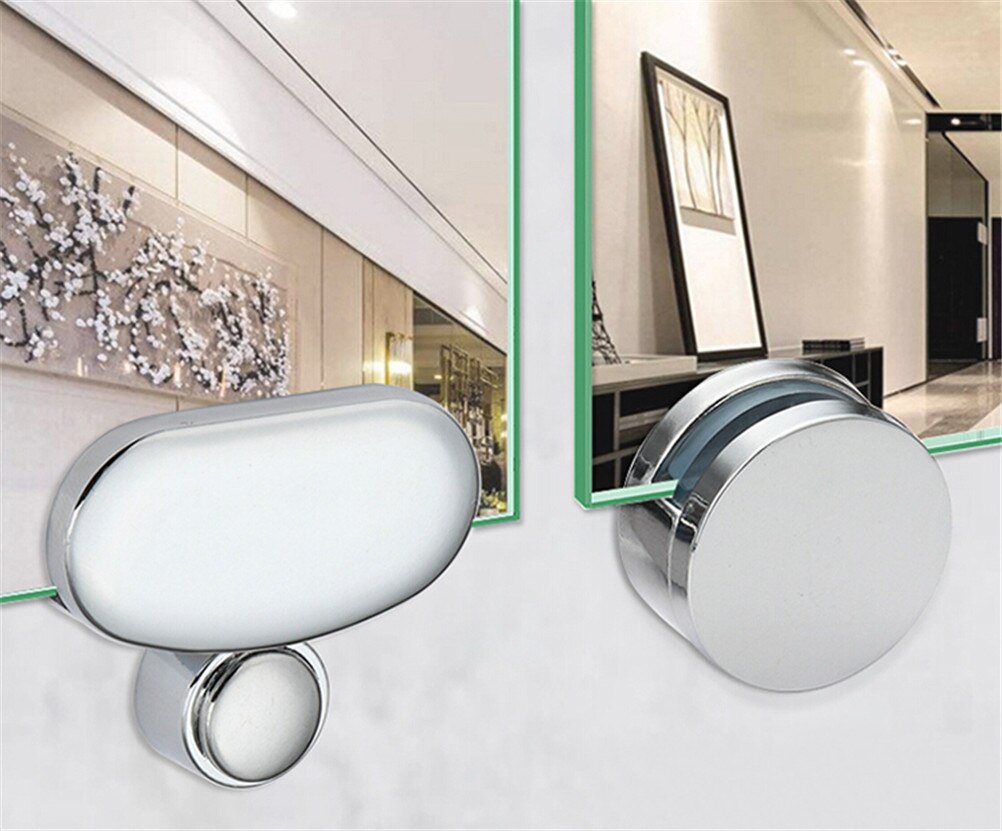 Fast tilbehør reklame plade glas klemme fast klip spejl fast montering badeværelse glas spejl hinger