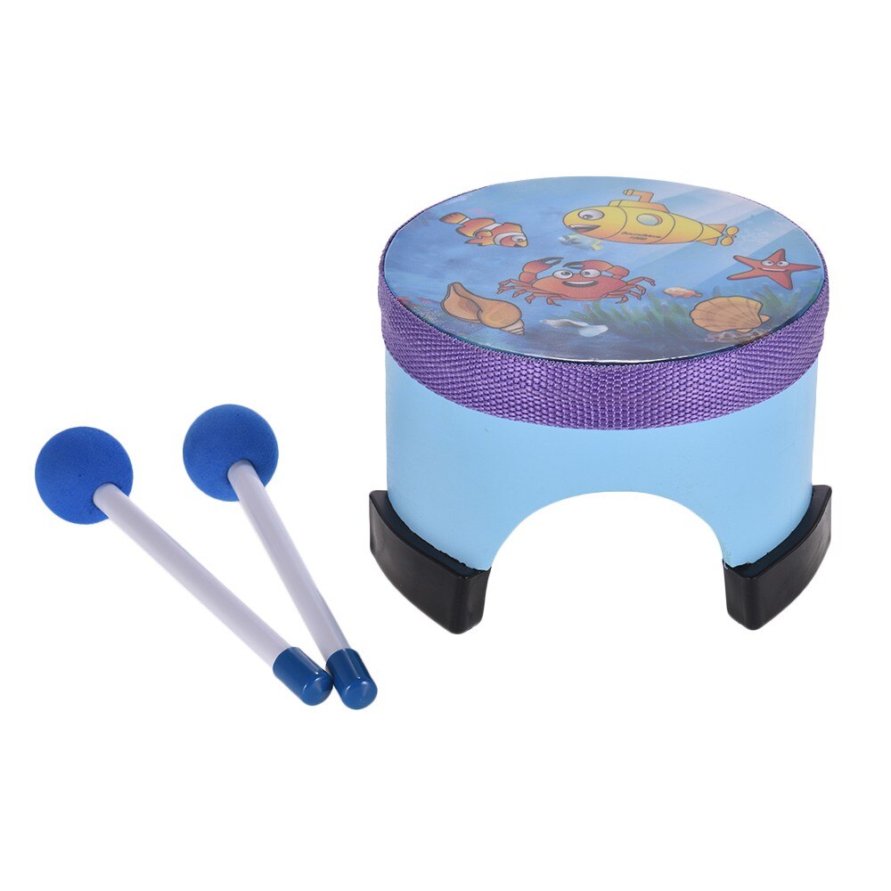 6 Inch Cartoon Houten Vloer Drum Percussie Instrument Musical Speelgoed Voor Kids Kinderen