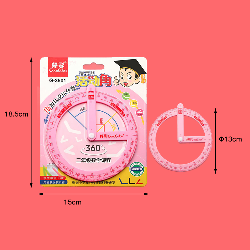 360 graden wijzer gradenboog liniaal meetinstrument multifunctionele activiteit hoekzoeker leermiddelen kantoor schoolbenodigdheden: YELLOW