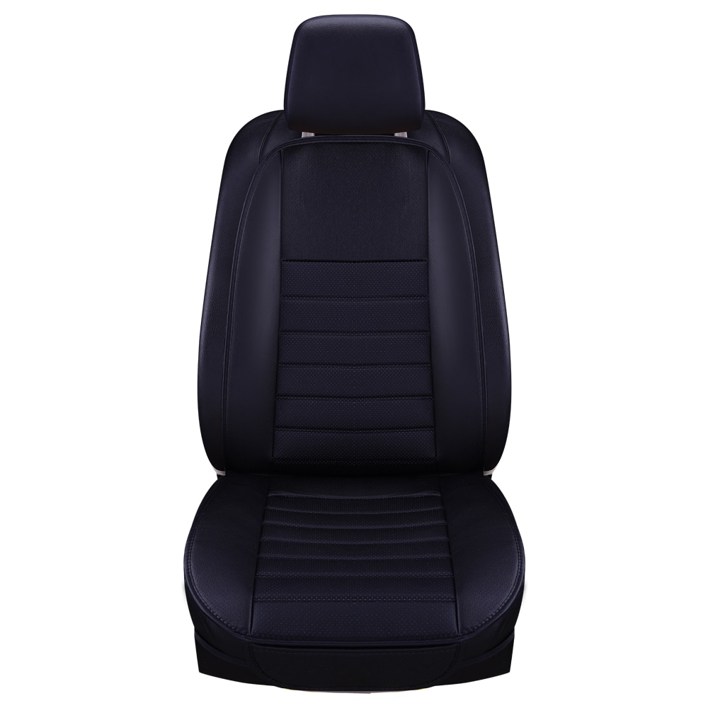 Aiyomo almofada para assento de carro, de couro pu, luxuosa, para a maioria dos carros, com encosto fino, 1 peça, 3 cores, não-capa de assento de carro silp