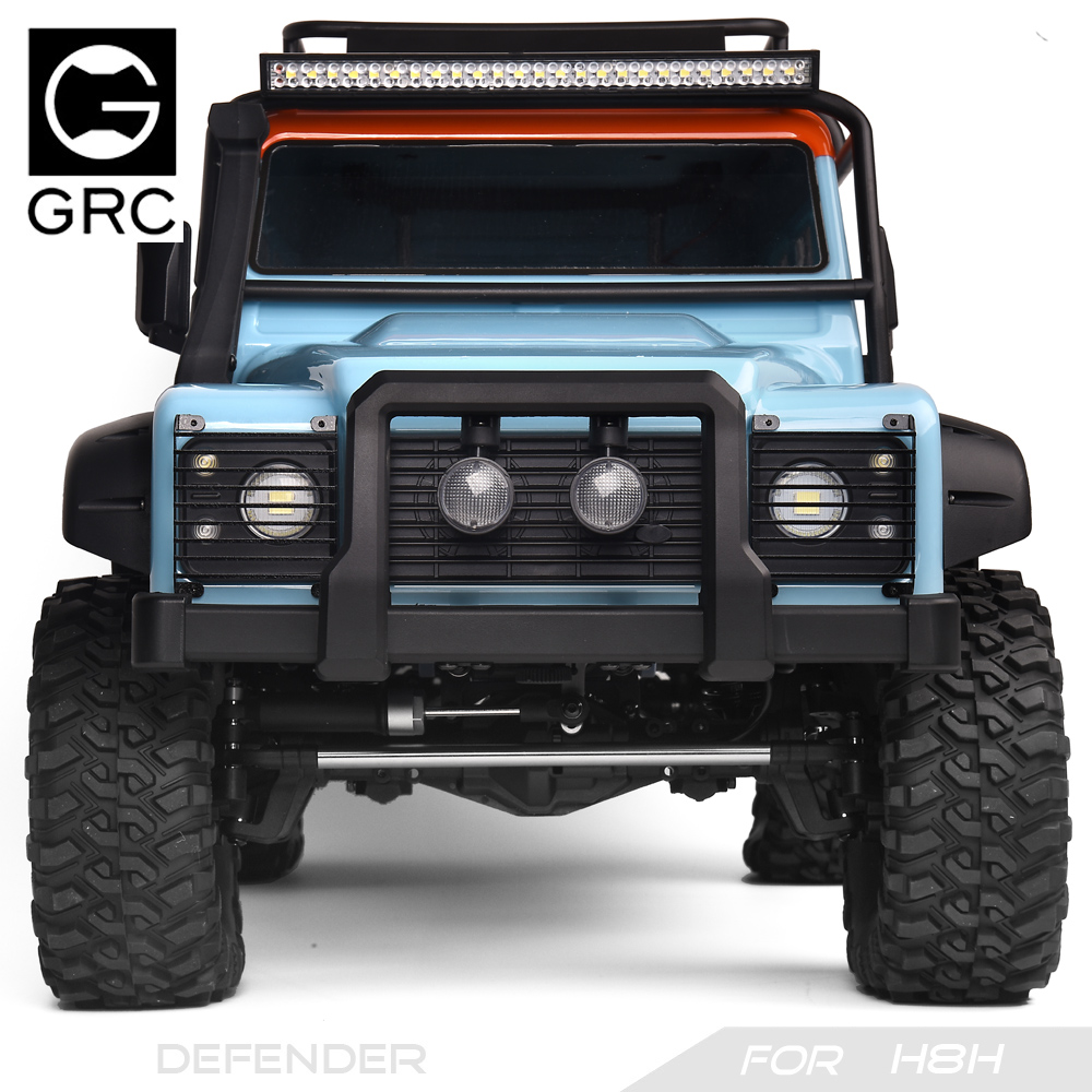 GRC 1/8 Edelstahl Front Lampenschirm Schutznetz Scheinwerfer Metallgitter für H8H Defender Upgrade Option Teile # G190HS/HB