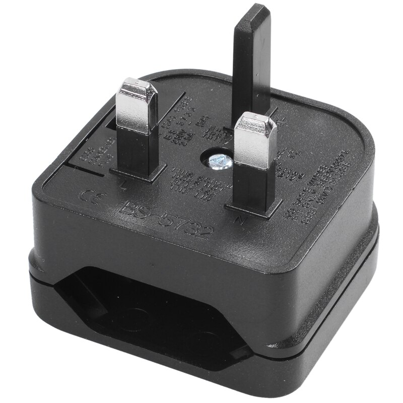 Euro 2 Pin to 3 Pin Converter Plug Adapter Black: Default Title