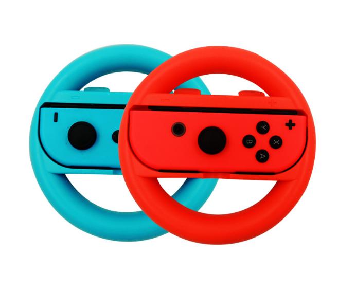 2 stk til nintendo switch rathåndtag stativholder venstre højre joystick til nintend switch ns nx game controller hjul: 1 par rødblå
