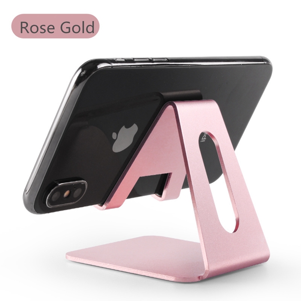 Suporte universal de celular, suporte de liga de alumínio para aparelhos iphone x, 8, 7, 7, 7 plus, 6/5, samsung e ipad: rose gold