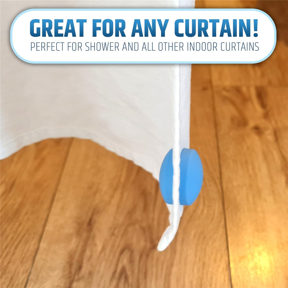 Magnetic Shower Curtain Weights, White Round 360° Silicone Wrapped Heavy Magnets Prevent Curtain Liners from Blowing