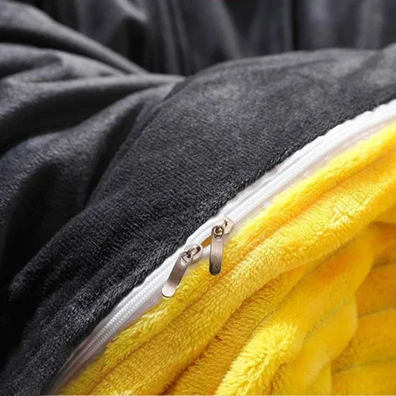 Fluwelen dekbedovertrek voor bed 150/180/200/220 Winterwarmte Dikke beddengoedset Dekbedovertrek Twin Queen King Dekbedovertrekadroizia한 이 커 Campo