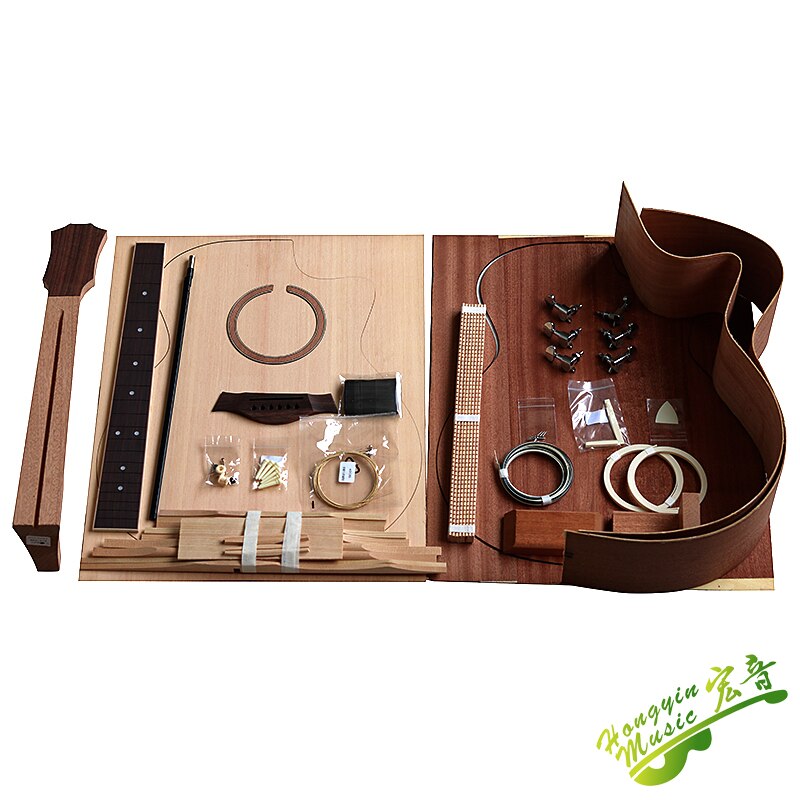 41 Zoll GAC Cutaway gitarre DIY Volk Ballade einzigen gitarre zubehör paket fichte massivholz Seite zurück sperrholz