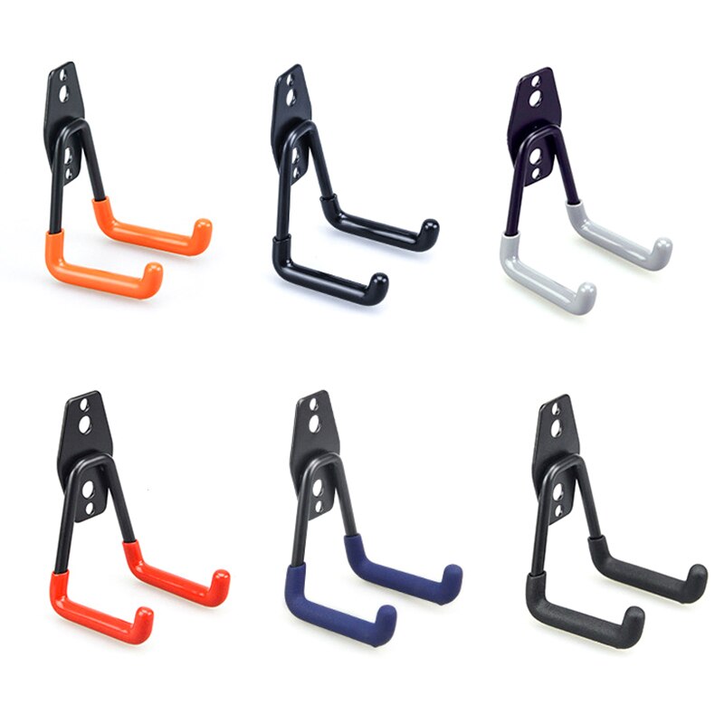Orange Steel Garage Storage Utility Double Hooks Warehouse Balcony Metal Garden Wall Organizer Hanger 1pc