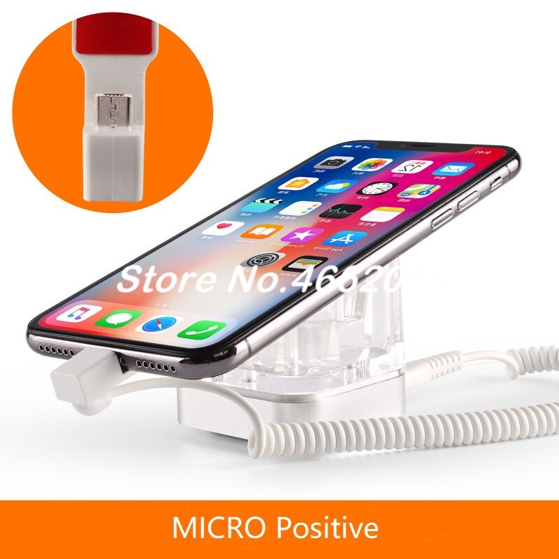 Mobile phone security alarm cell phone anti theft display stand Acrylic handhelds holder tablet lock rack for retail store: Micro Positive / AU Plug