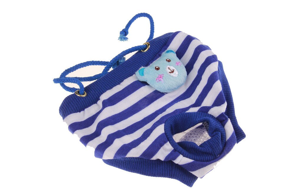 Pet Dog Physiological Panties Cartton Animal Sanitary Dog Shorts Panty Female Puppy Shorts Pant Diaper Cute Underwear: Blue / S