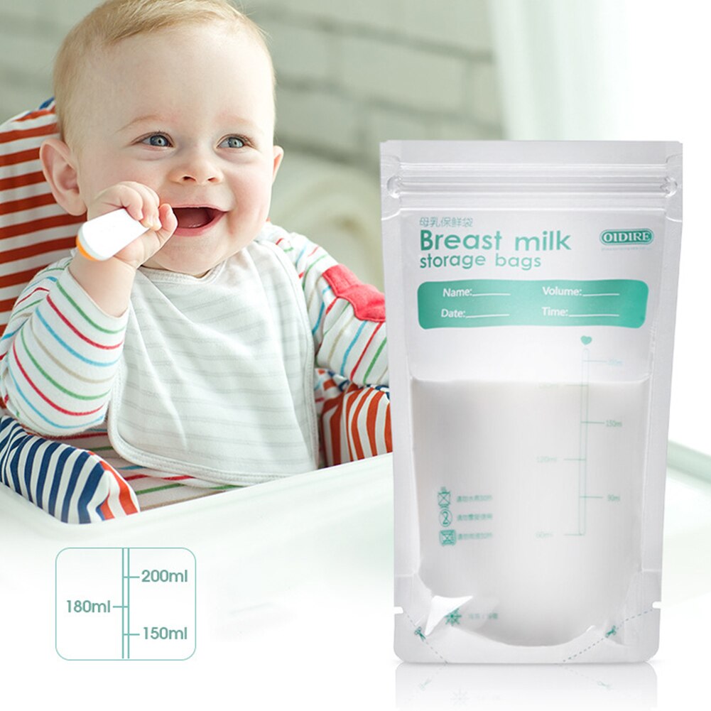 Bolsa de almacenamiento de leche materna, bolsas de almacenamiento para lactancia materna a prueba de fugas, 200ML / 30 Uds.