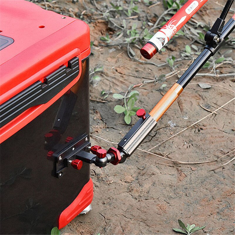 Fishing Rod Holder CNC Aluminum Magnesium Alloy Universal 360 Adjustable Fish Box Rod Rack Stand Support Fishing Accessories