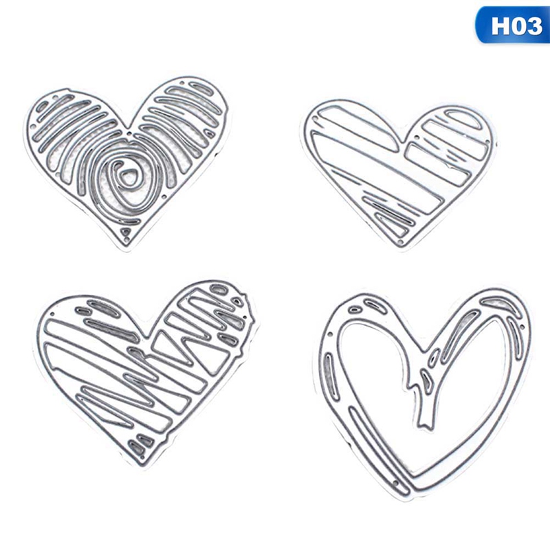 Corazón amor corazón pajarita Metal troqueles de corte para DIY álbum de recortes papel manualidades decorativas para tarjetas en relieve troquelado: 03