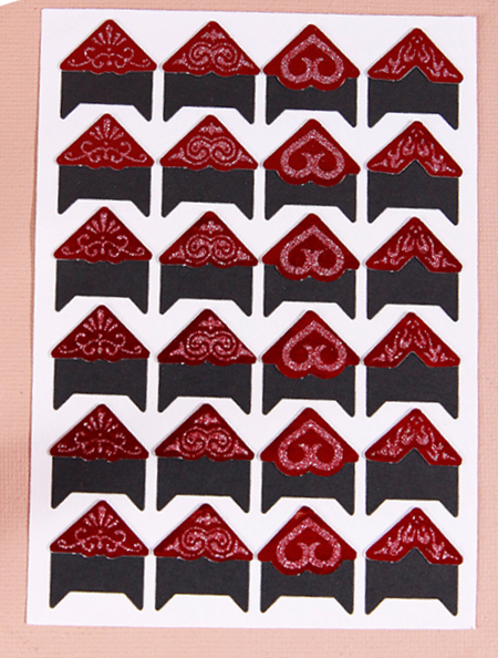 14 Farben Karikatur-nette Foto-Eckaufkleber für DIY Baby-Fotoalbum oder Einklebebuch-Album 24pcs / Blatt,: style 17