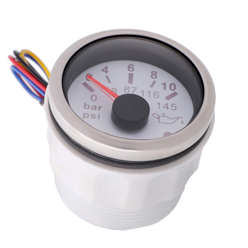 NPT-1/8 M10x1 Sensor de manómetro de aceite apto para manómetro de presión de aceite de 0-5 Bar 0-10 Bar con alarma, luz trasera roja de 12V 24V